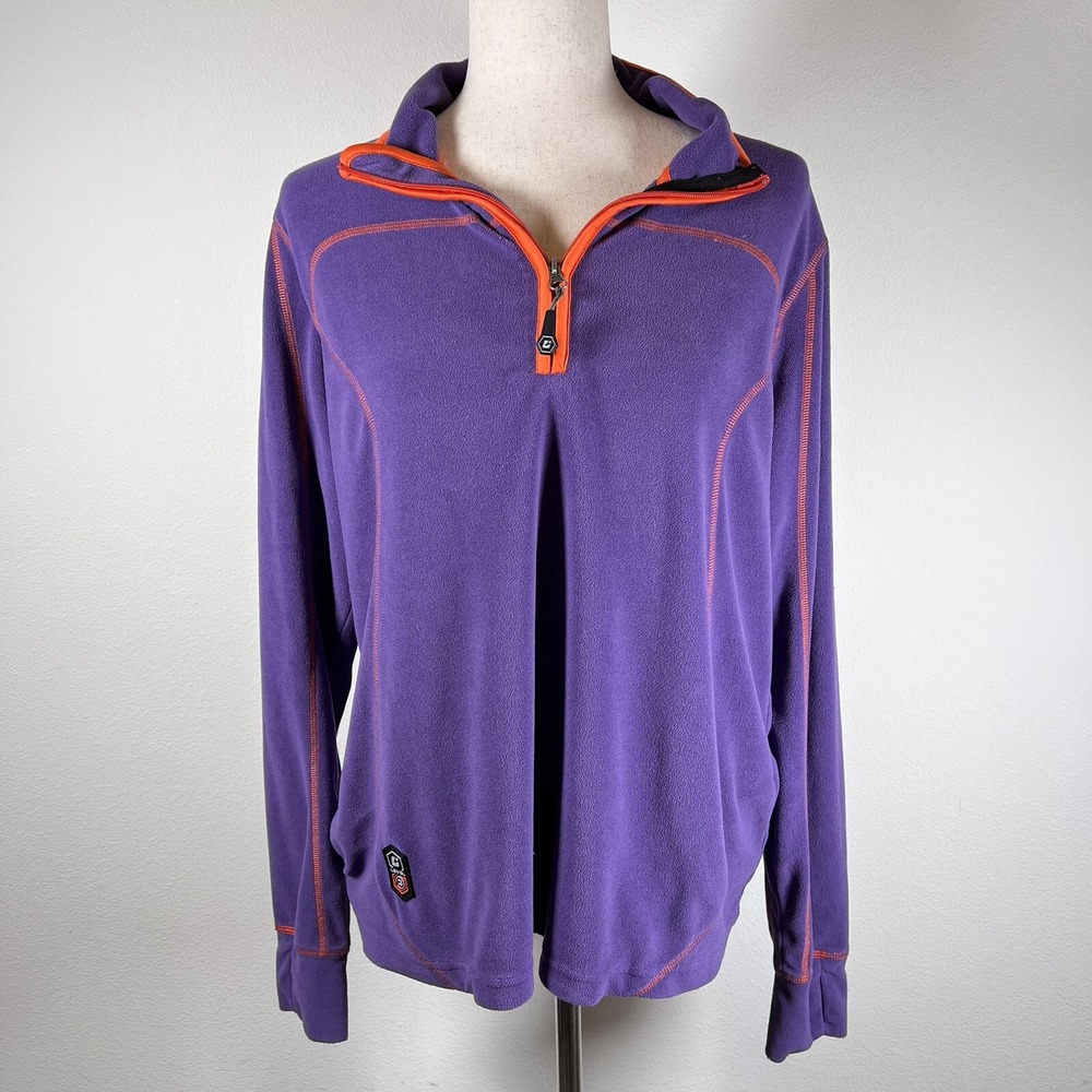 Killtec Women's Fleece Level 3 Size 14 Purple Orange Quarterzip Pullover Outdoor